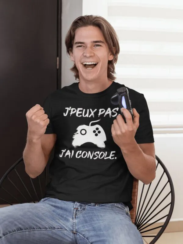 Sweat à Capuche Enfant Gamer - Message "J'peux Pas J'ai Console" - Coton Bio - Poche Kangourou - Taille Enfant