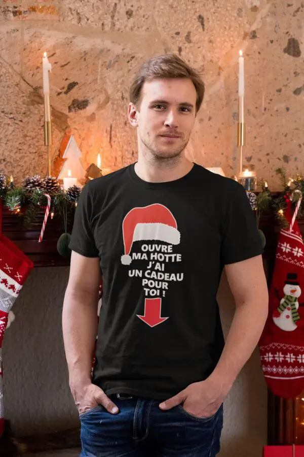t shirt noel ouvre ma hotte