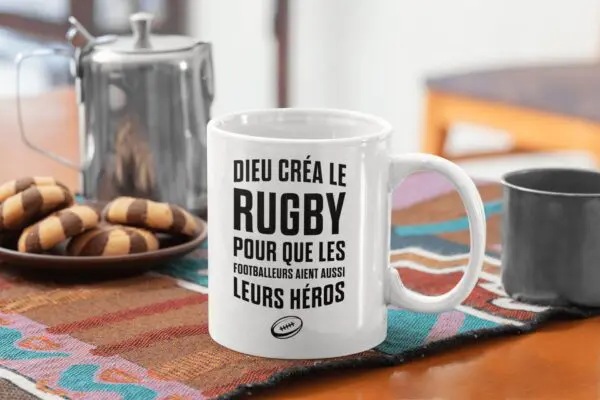 mug de rugbymen dieu créa le rugby