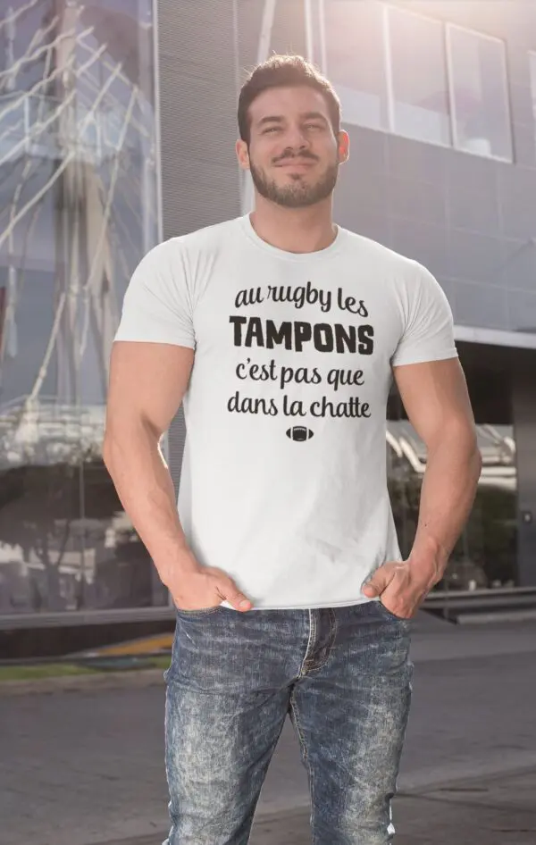 tee shirt au rugby les tampons c'est pas que dans la chatte