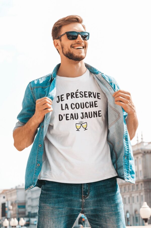 t shirt ricard je préserve la couche d'eau jaune