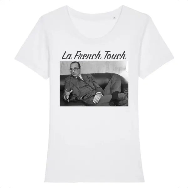T-shirt Imprimé Jacques Chirac French Touch – Fabriqué En France, Polycoton, Coupe Unisexe