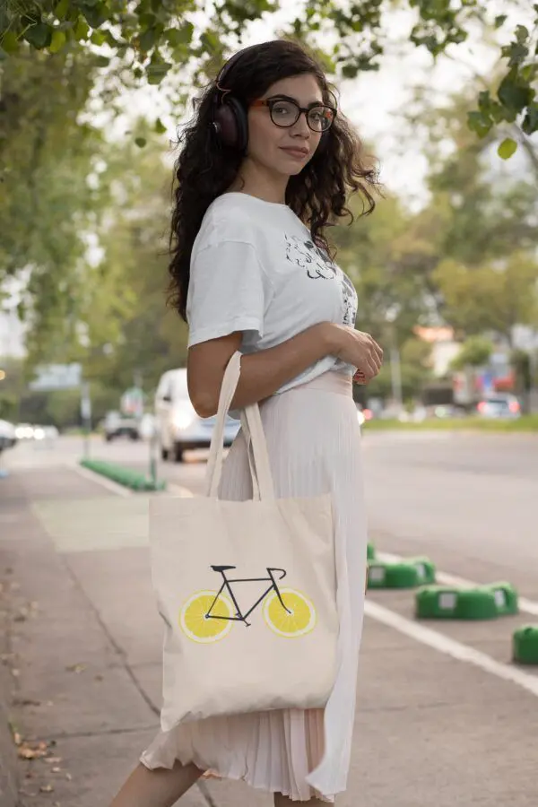 Tote bag Vélo citron