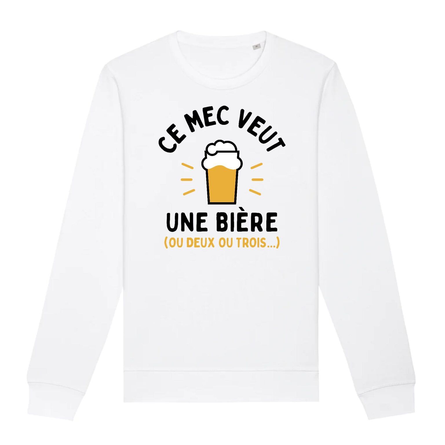 Sweat à Capuche Humour Agriculteur - Motif "Battement Cœur Tracteur Bière" - Cadeau Drôle Pour Homme - Taille Unique - 3