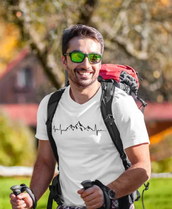 T shirt Montagne heart beat pour homme