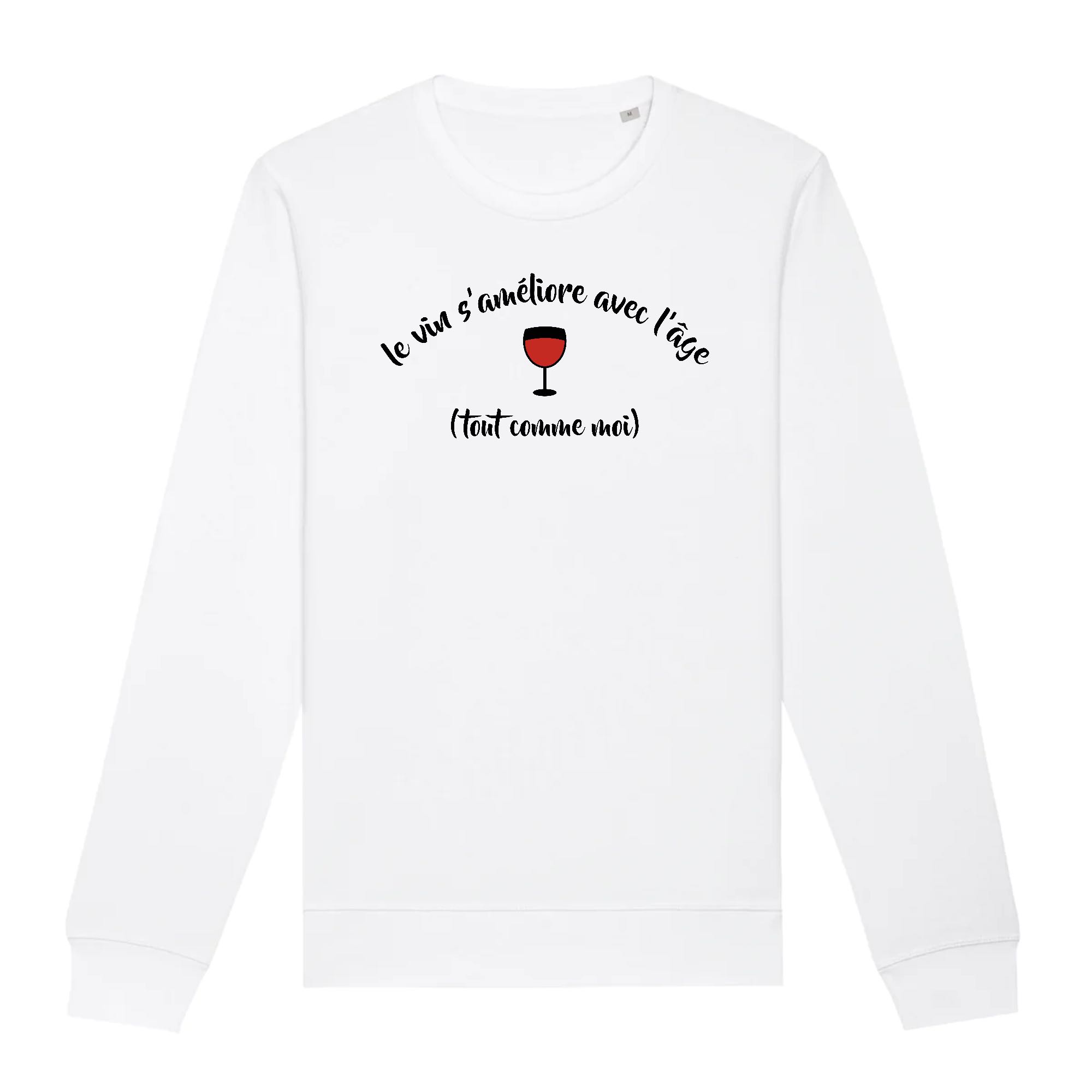 Sweat « Le vin s&rsquo;améliore avec l&rsquo;âge » – Unisexe