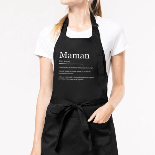 Tablier de cuisine femme Maman définition - 100% coton bio