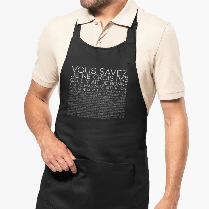 Tablier de cuisine Citation Otis Vous Savez… - 100% coton bio Tablier de cuisine Citation Otis Vous Savez… - 100% coton bio