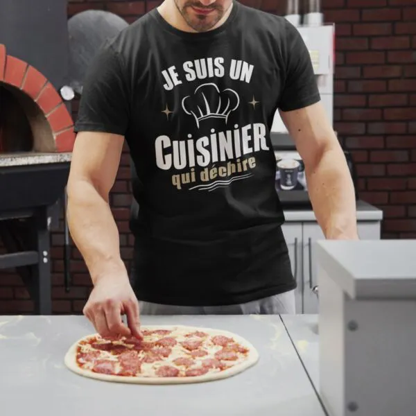 T shirt Cuisinier qui déchire pour homme