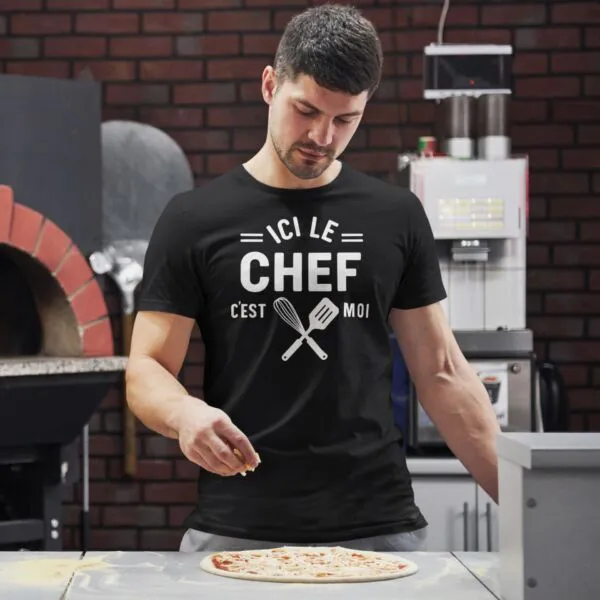 T shirt Ici le chef c'est moi pour homme