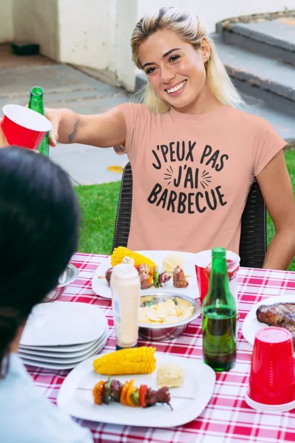 Tee shirt J'peux pas j'ai barbecue pour femme