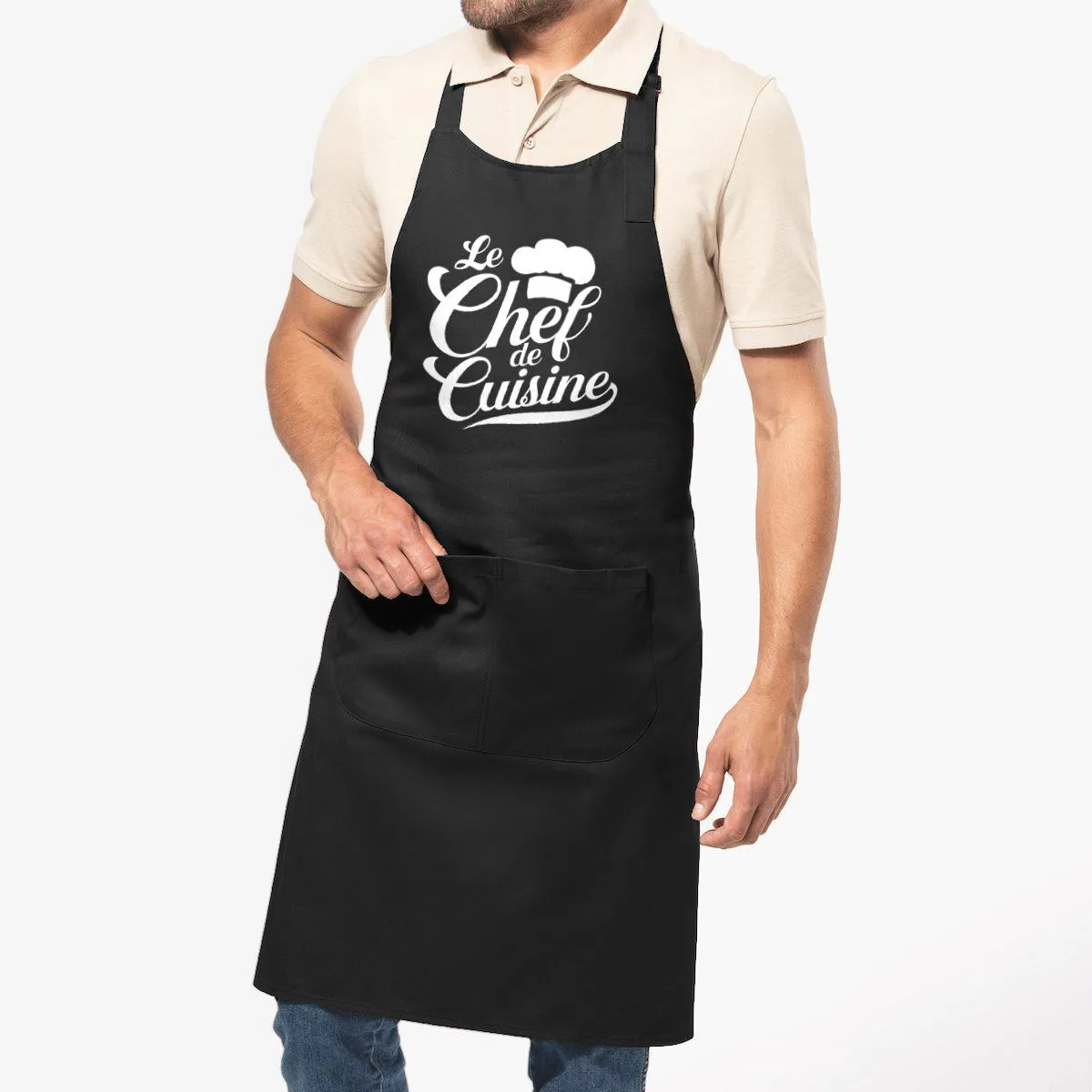 Tablier cuisine homme Le chef de cuisine - 100% coton bio Tablier cuisine homme Le chef de cuisine - 100% coton bio