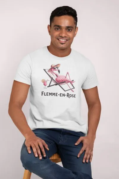 T Shirt Flemme en rose - Pour Homme