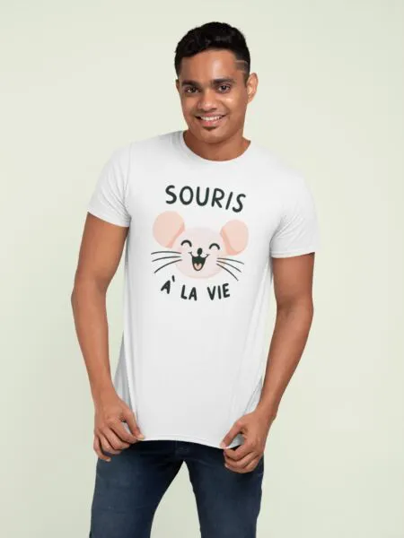 T Shirt Souris à la vie - Pour Homme