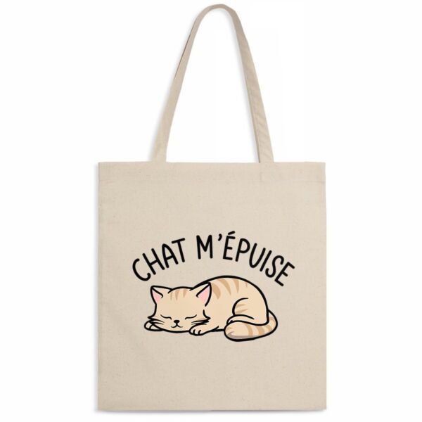 Tote bag Chat m'épuise