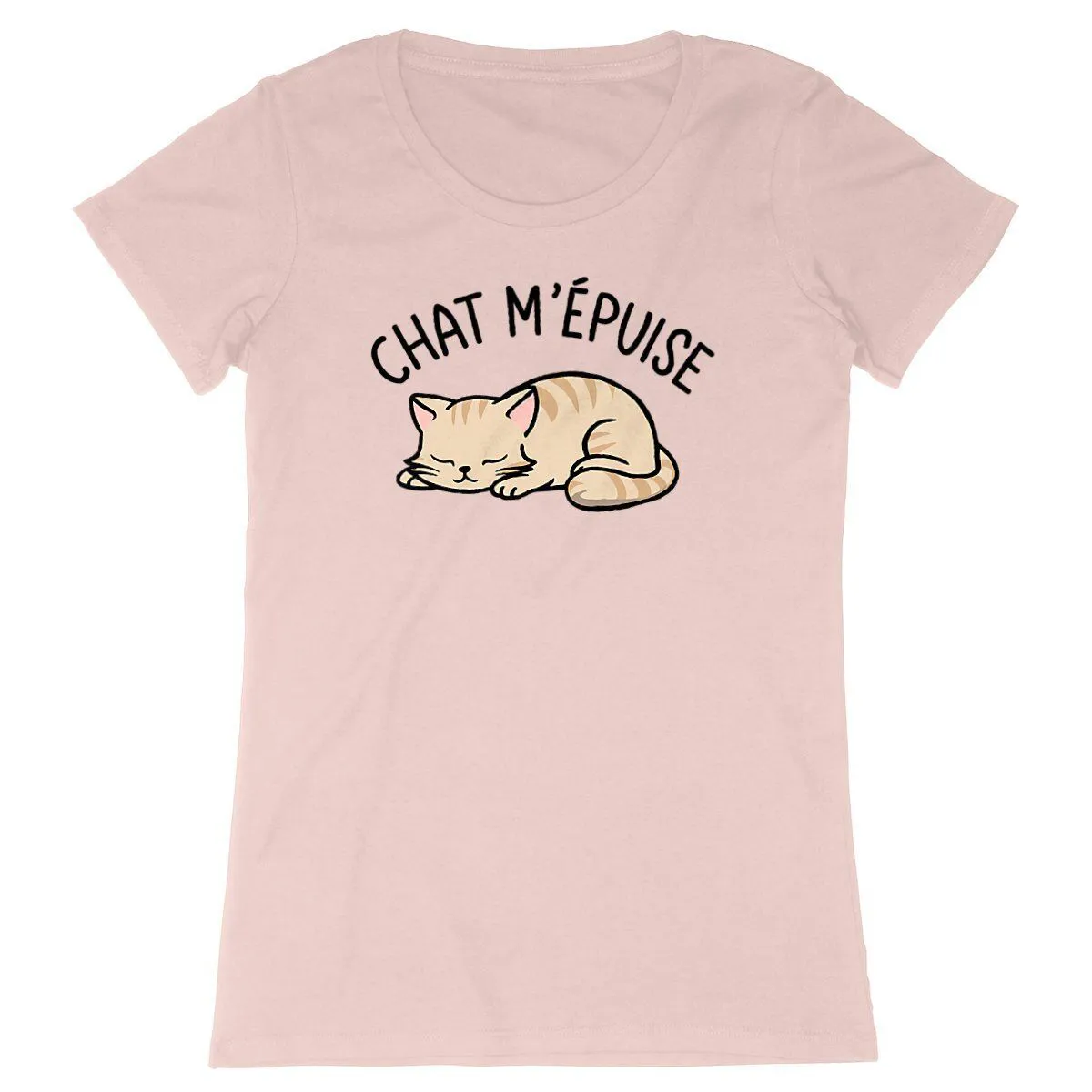 Tee Shirt Chat m'épuise - Pour Femme Tee Shirt Chat m'épuise - Pour Femme