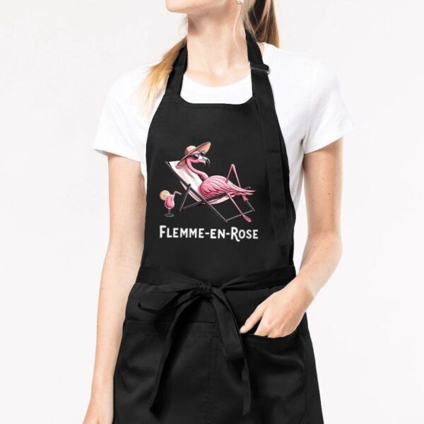 Tablier de cuisine Flemme en rose - 100% coton bio