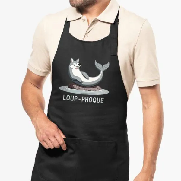 Tablier de cuisine Loup-Phoque - 100% coton bio