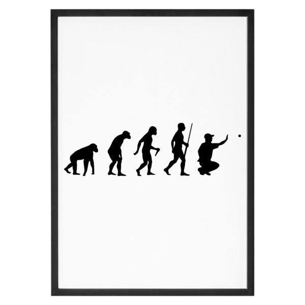 Affiche Pétanque, évolution de l'homme