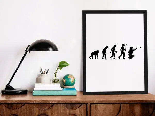 Affiche Pétanque, évolution de l'homme