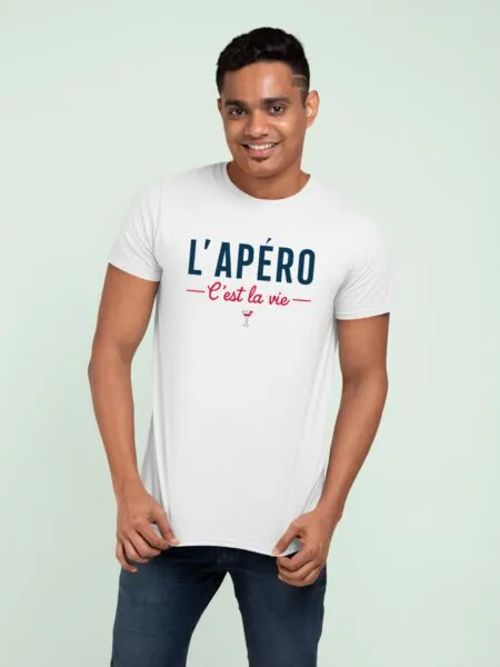 T Shirt L'apéro c'est la vie - Pour Homme