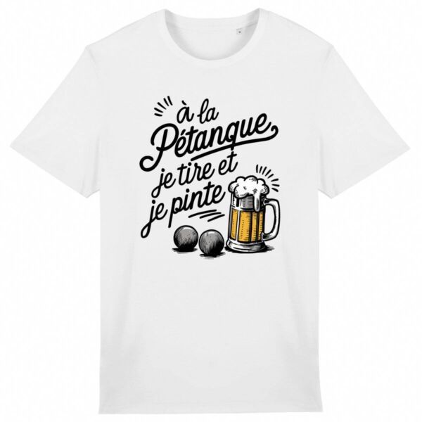 T Shirt À la pétanque je tire et je pinte - Pour Homme