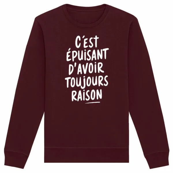 Sweat Avoir toujours raison - Unisexe Sweat Avoir toujours raison - Unisexe