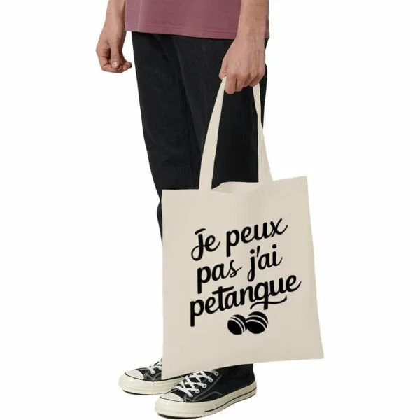 Tote bag Je peux pas j'ai pétanque Tote bag Je peux pas j'ai pétanque