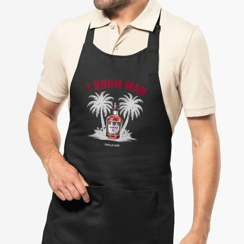 Tablier homme humour I Rhum Man - 100% coton bio Tablier homme humour I Rhum Man - 100% coton bio