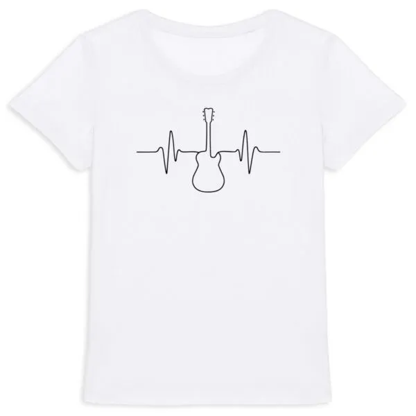 Tee Shirt Guitare heartbeat - Pour Femme