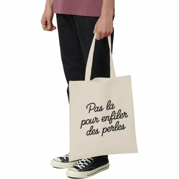 Tote bag Pas là pour enfiler des perles Tote bag Pas là pour enfiler des perles