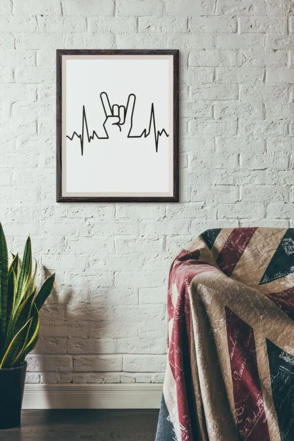 Poster Rock On Heart Beat