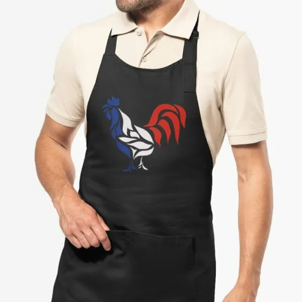 Tablier de cuisine Le coq français - 100% coton bio
