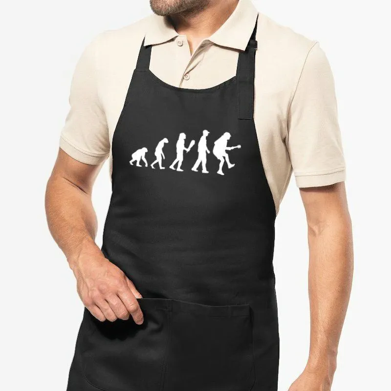 Tablier de cuisine Rock Evolution de l'homme - 100% coton bio Tablier de cuisine Rock Evolution de l'homme - 100% coton bio