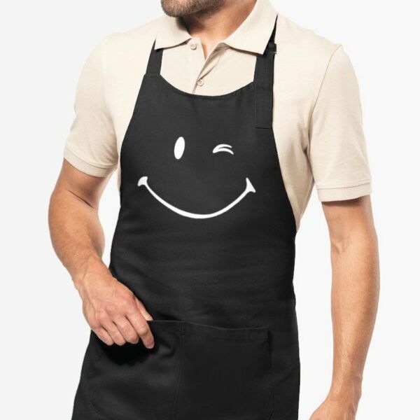 Tablier de cuisine Smiley - 100% coton bio