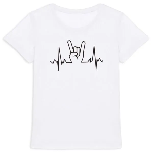 Tee Shirt Rock On Heart Beat - Pour Femme
