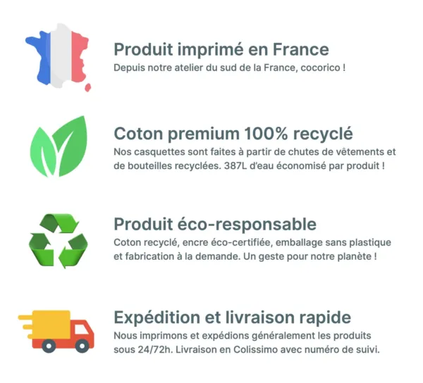 Casquettes éco responsable