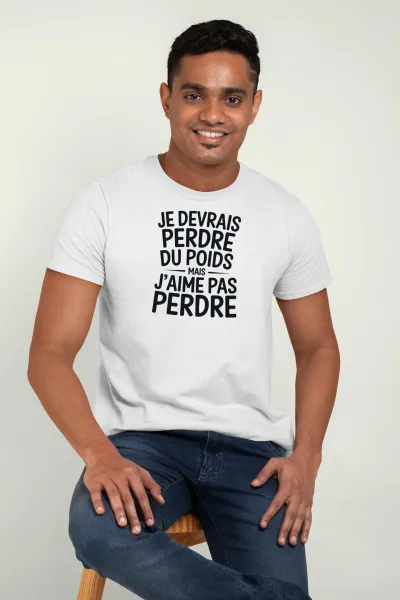 T Shirt J'aime pas perdre - Pour Homme