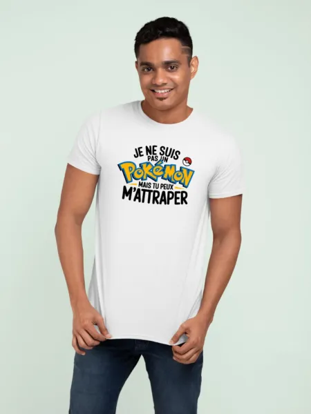 T Shirt Je ne suis pas un pokémon - Pour Homme