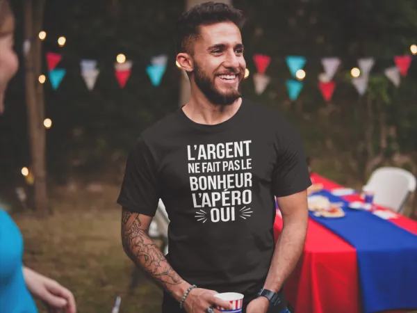 T shirt L'argent ne fait pas le bonheur pour homme