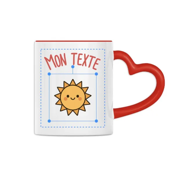 mug personnalisé anse coeur