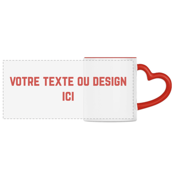 Mug anse coeur personnalisé - panoramique