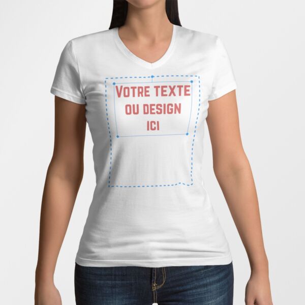 T shirt personnalisé femme - col v