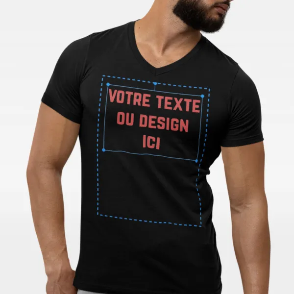 T shirt personnalisé homme - col V