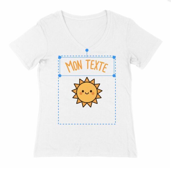 personnalisation tee shirt femme col v