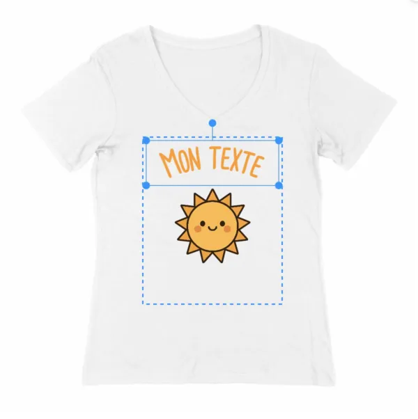 personnalisation tee shirt femme col v