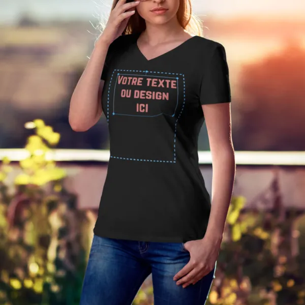 t shirt femme personnalisable col v