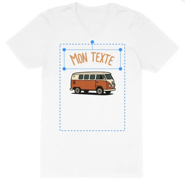 t shirt personnalisé col v