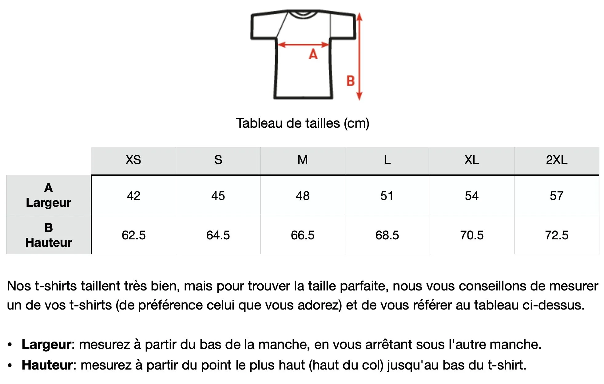 Guide des tailles t shirt sport femme personnalisé