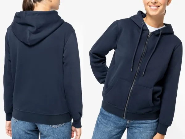 sweat personnalisé à capuche zippé